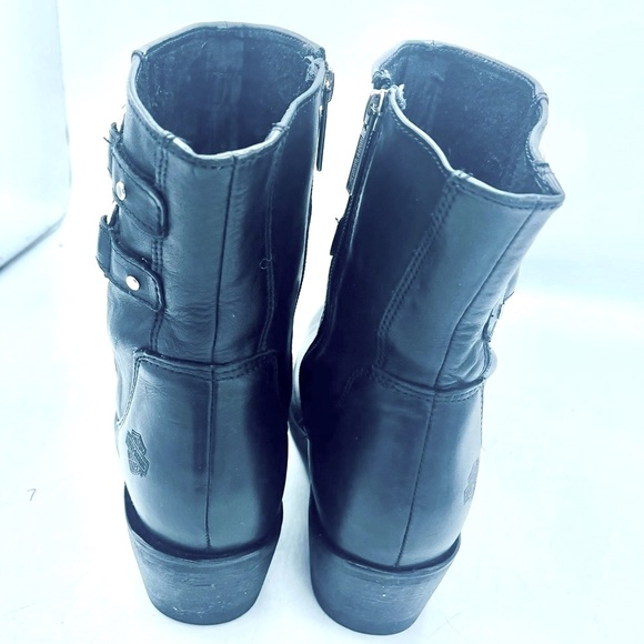 HARLEY DAVIDSON WOMENS “PIPER” STYLE DOUBLE HARNESS SOFT LEATHER BOOTS - Picture 12 of 16